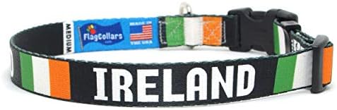 צווארון כלבים | דגל ושם אירלנד | נהדר לחגים לאומיים, אירועים מיוחדים, פסטיבלים, מצעדים וכל יום משתמשים בבטחה חזקה